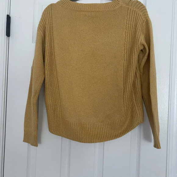 Aeropastele Brown Gold Crewneck Sweater Size Small, Like New, Cut Out Detail - Picture 2 of 3